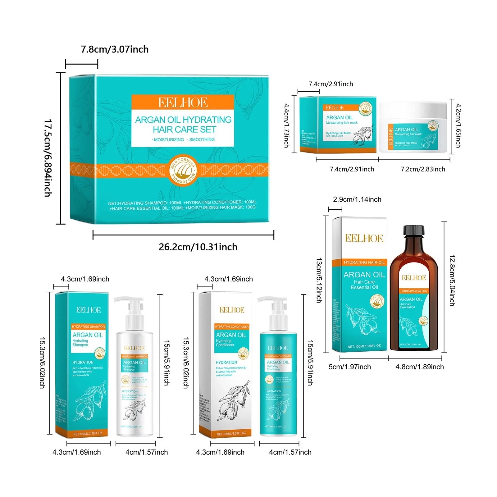 Eelhoe - Argan Oil Hydrating Hair Care Set